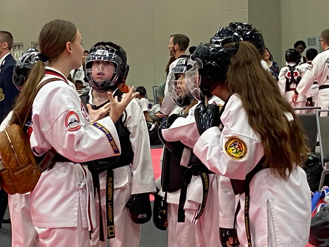 Sparring at a tournament